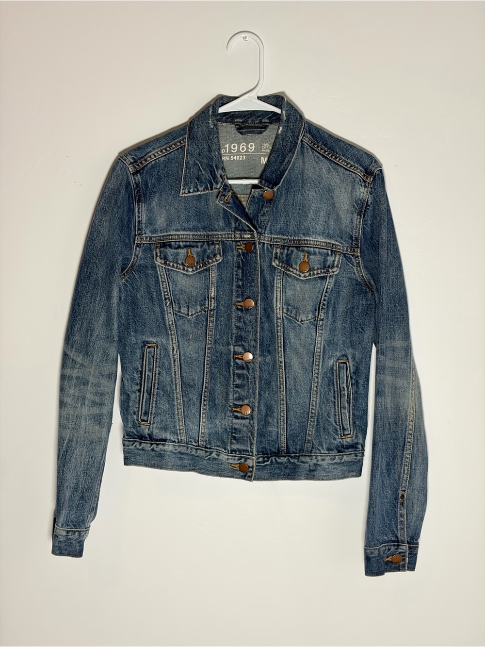 GAP ‘1969’ Distressed Blue Denim Jean Jacket